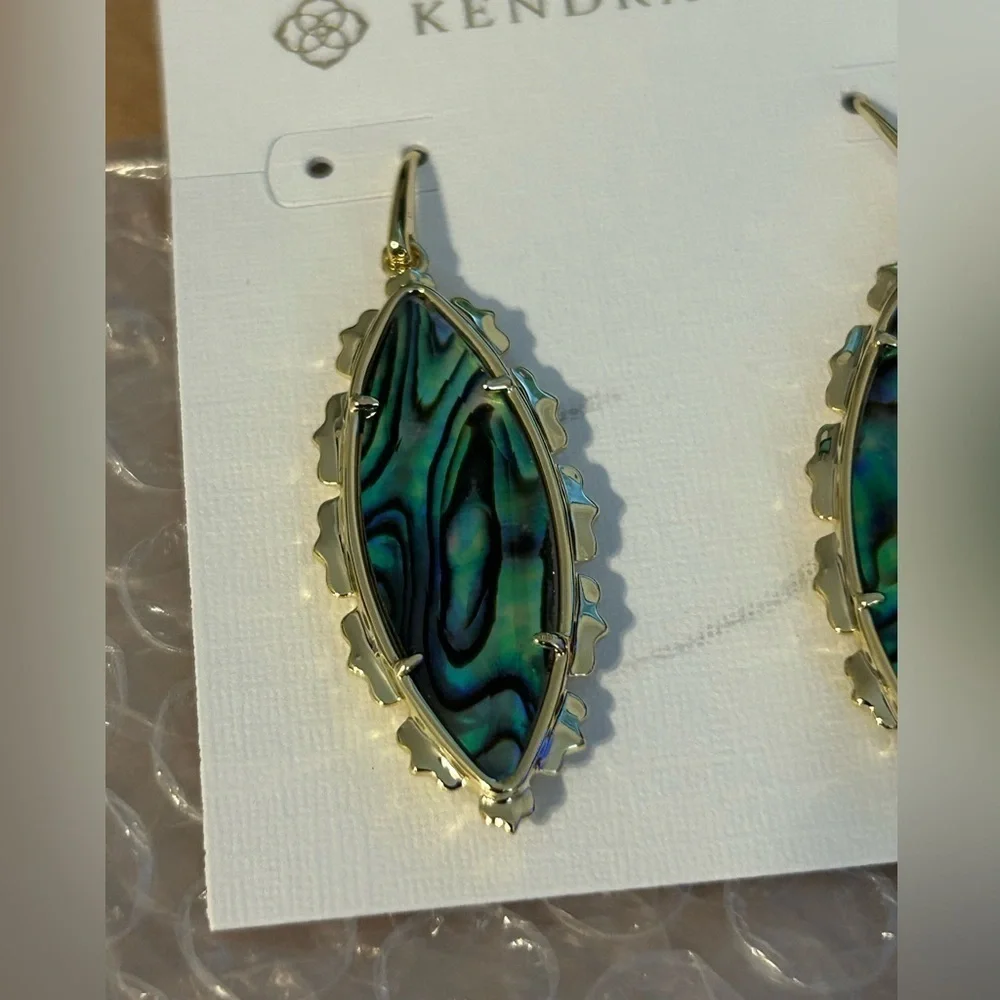 KENDRA SCOTT GOLD GENEVIEVE DROP
EARRINGS IN ABALONE NWT - Picture 4 of 4